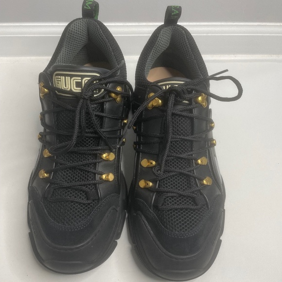Gucci Team Flashtrek Black Lace up Hiking Sneakers Size 9.5 Italy - Picture 15 of 15